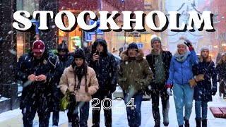 Stockholm in Winter A Snowy Walking Tour of Gamla Stan [upl. by Nussbaum]