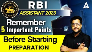 RBI Assistant 2023  Remember 5 Important Points Before Starting Preparation  by Shubham Srivastava [upl. by Ahtiek]