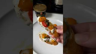 como fazer Bruschetta com burrata e tomate confitado receita food entrada aperitivo appetizer [upl. by Rundgren97]