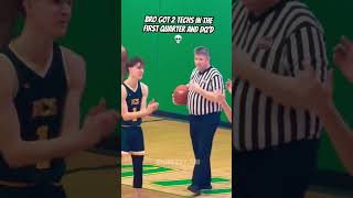 Bro got 2 techs in the first quarter 💀🔥basketball referee sports [upl. by Nosduj]