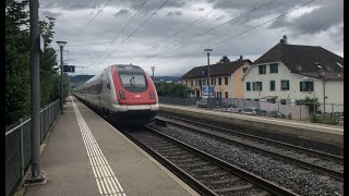 Fast SBB Trains in Etoy Switzerland June 30 2024 [upl. by Lowney113]