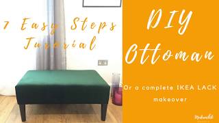 DIY Ottoman or A Complete IKEA LACK Makeover  IKEA hack  Easy Tutorial [upl. by Alyahs]