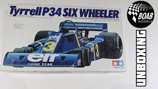 Tyrrell Ford P34 Six Wheeler 1976  Unboxing the 120 Tamiya F1 Kit [upl. by Marthena]