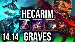 HECARIM vs GRAVES JGL  Rank 2 Heca 72 winrate 1027 Rank 28  NA Challenger  1414 [upl. by Oriole]