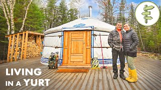 Couple Living in a Yurt as a Simple amp Affordable Tiny House Alternative [upl. by Eerol]