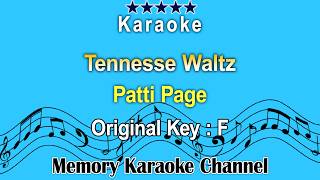 Tennesse Waltz Karaoke Patti Page  Original Toner Key F [upl. by Nilak]