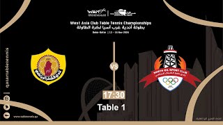 نادي قطر الرياضي VS نادي نفط الشمال الرياضي، اليوم الثاني لبطولة اندية غرب آسيا لكرة الطاولة [upl. by Onitnerolf976]