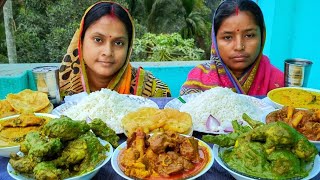 rice dhaniya chicken mutton curry fish curry kachori challenging videowith punishment 🤮asmar [upl. by Waxman344]