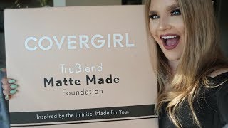 NEW COVERGIRL TRUBLEND MATTE MADE FOUNDATION REVIEW  WEAR TEST  Brianna Jean [upl. by Leirda]