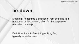 lie down Meaning [upl. by Enttirb]