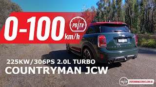 2020 MINI Countryman JCW 0100kmh amp engine sound [upl. by Enaerb]