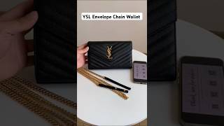 YSL Cassandre Envelope Chain Wallet in Grain De Poudre Leather bag luxurybag ysl yslbag [upl. by Alfi425]