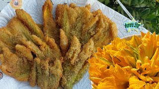 Ricetta fiori di zucca impanati e fritti in padella [upl. by Sollows]