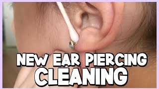 HOW TO CLEAN YOUR NEWLY PIERCED EARS  Ear Piercing Aftercare [upl. by Bluefield]