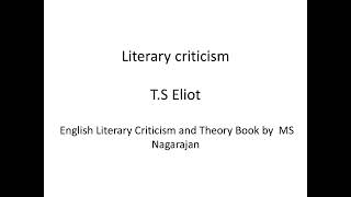 TS Eliot Criticism  Criticism on TS Eliot  Criticism in Tamil  Literary criticism in Tamil  GR [upl. by Clementius537]