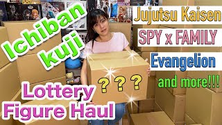 Ichiban Kuji Haul Figure and merch SPY x FAMILY Evangelion Jujutsu Kaisen and more [upl. by Ahsemot]