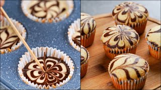 MARBLE CUPCAKES RECIPE  SUPER SOFT amp FLUFFY MARBLE CUPCAKE RECIPE  CHOCOLATE SWIRL CUP CAKE RECIPE [upl. by Sixla347]