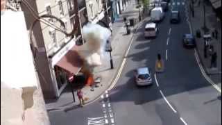 Pavement Explodes In Pimlico London Faulty Power Cable [upl. by Rebm]