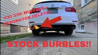 2017 Bmw 330i Muffler and Resonator Delete [upl. by Sacha549]