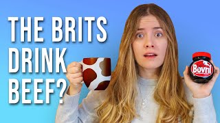 Foreigner tries Bovril for the first time  other crazy UK drinks [upl. by Ynetruoc21]