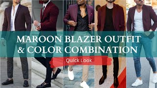 Maroon Blazer Combination  Dark Red Blazer Matching Shirt and Pant  Maroon Blazer Outfit Men [upl. by Wise]