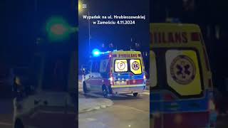 Wypadek potrącenie pieszej na ul Hrubieszowskiej w Zamościu 4112024 accident wypadek shorts [upl. by Belamy]