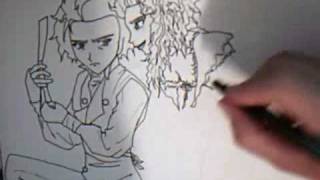 Drawing Mrs Lovett and Sweeney Todd Anime style [upl. by Nelan]