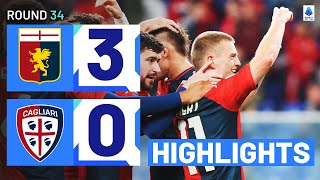 GENOACAGLIARI 30  HIGHLIGHTS  The Grifone score three without reply  Serie A 202324 [upl. by Venterea]