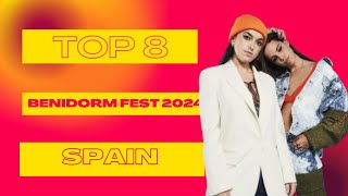 Benidorm Fest 2024 My TOP 8 Segunda Semifinal Eurovision 2024 [upl. by Cynde]