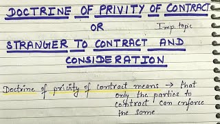 Doctrine of Privity of Contract  And its Exceptions  with case laws [upl. by Leuneb]