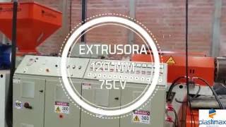 EXTRUSORA PARA PLASTICO TIPO CASCATA 120150 mm  RECICLAGEM [upl. by Adiari365]