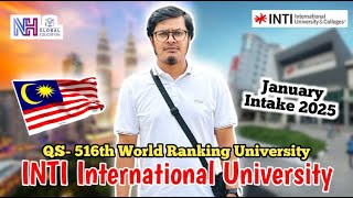 January Intake 2025 ভর্তি চলছে l INTI International University l QS Ranking 516 l studyinmalaysia [upl. by Syd]