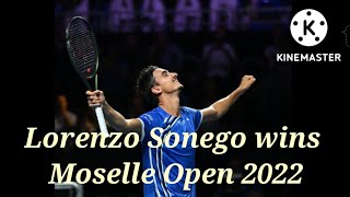 Lorenzo Sonego wins Moselle Open 2022  Lorenzo Sonego vs Alexander Bublik in Moselle Open Final [upl. by Aivitnahs]