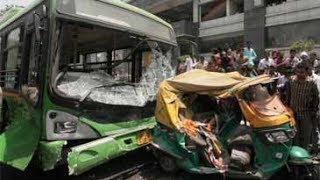 Delhi Lowfloor DTC bus kills two at Azadpur metro station [upl. by Reggi]