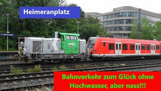 Heimeranplatz🌧️Bahnverkehr dort ohne Hochwasser Railjet2 Generation Güterzüge EC IC1 WestBahn [upl. by Nicolas778]