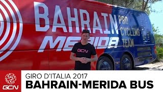 BahrainMerida Bus Tour  Giro ditalia 2017 [upl. by Osnofla]