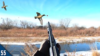 Duck Hunting a HEATED Channel  Late Season Duck and Goose Hunt [upl. by Cairistiona]