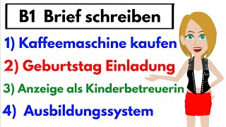 Prüfung B1  DTZ  Brief schreiben 2022  Neu   4 wichtige Briefe [upl. by Giulio]