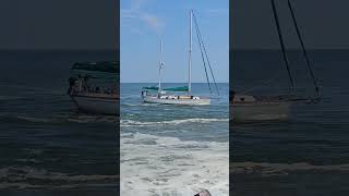 Sailless Sailboat Passes The Army Dredge Ship [upl. by Nnairet392]