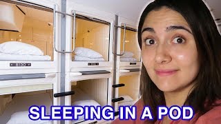 We Stayed In A Japanese Capsule Hotel [upl. by Pierpont]