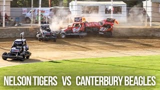 Nelson Tigers vs Canterbury Beagles Superstock Teams Race [upl. by Einaffit]