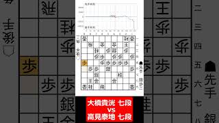 【1分棋譜並べ】先手大橋貴洸 七段 vs 後手高見泰地 七段shorts [upl. by Paluas696]