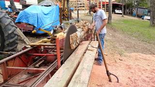 Cedar Log Being Milled on a FoleyBelsaw A14 Circular Sawmill [upl. by Ojoj]