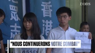 A Hong Kong Joshua Wong et Agnes Chow ont été libérés sous caution [upl. by Buff]