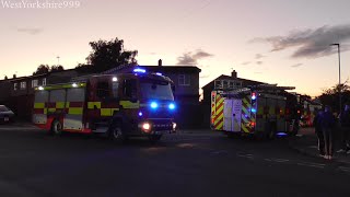 South Kirkby Cudworth amp Featherstone at an Incident  West  South Yorkshire Fire amp Rescue Service [upl. by Ynohtnaed]