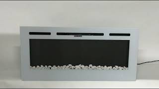 TruFlame 50 inch White PREMIUM Inset Electric Fire with Pebbles [upl. by Lexa]