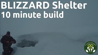 Snow Storm Shelter Build in 10 minutes  during a whiteout blizzard [upl. by Addia851]