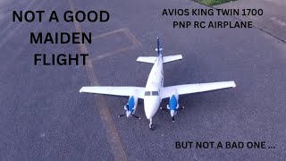 MAIDEN FLIGHT AVIOS KING TWIN 1700 RC AIRPLANE WITH SAFE AS3X SPEKTRUM 4S LIPO IT LANDED HARD [upl. by Martinson]