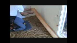 Installing a laminate floorlaying the quotfirstquot row [upl. by Aitetel753]