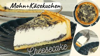 Hübscher MohnKäsekuchen mit Quark  Käsekuchen mit Mohn  Poppy Cheesecake á la Kiki [upl. by Aseiram]